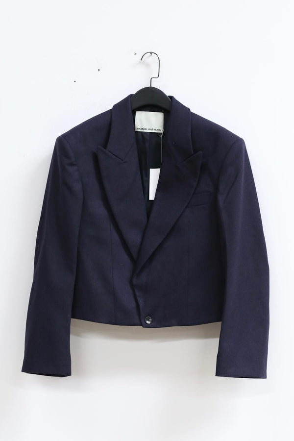 SAMUEL GUI YANG MW SIR Wool Jacket MWAW22BL04-1 Navy Blue